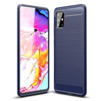 Θήκη Σιλικόνης Carbon TPU Fiber Brushed Samsung Galaxy A71 Μπλε