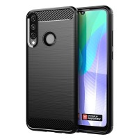Θήκη Σιλικόνης Carbon TPU Fiber Brushed Huawei Y6p Μαύρο