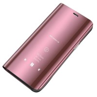 Clear View Cover Huawei Y6p Ροζ Χρυσό