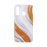 Θήκη Marble Silicon Huawei P30 Lite Gold / White