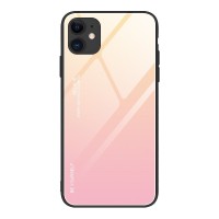 Glass Case Apple iPhone 12 / iPhone 12 Pro Κίτρινο / Ροζ