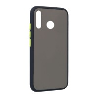 Θήκη Color Button Bumper Huawei P30 Lite Μπλε Σκούρο