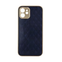 GKK Electroplate Glass Case Apple iPhone 12 Cube Μπλε