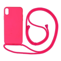Θήκη Σιλικόνης με Κορδόνι CarryHang Sonique Apple iPhone X / iPhone XS Φουξ