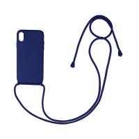 Θήκη Σιλικόνης με Κορδόνι CarryHang Sonique Apple iPhone XR Μπλε Σκούρο