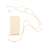 Θήκη Σιλικόνης με Κορδόνι CarryHang Sonique Apple iPhone XS MAX Μπεζ