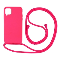 Θήκη Σιλικόνης με Κορδόνι CarryHang Sonique Samsung Galaxy A12 / Galaxy M12 Φουξ