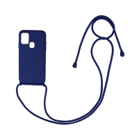 Θήκη Σιλικόνης με Κορδόνι CarryHang Sonique Samsung Galaxy A21s Μπλε Σκούρο