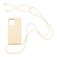 Θήκη Σιλικόνης με Κορδόνι CarryHang Sonique Apple iPhone 13 Μπεζ