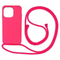 Θήκη Σιλικόνης με Κορδόνι CarryHang Sonique Apple iPhone 13 Pro Max Φουξ