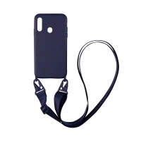 Θήκη Σιλικόνης με Strap CarryHang Sonique Samsung Galaxy A20s Μπλε Σκούρο