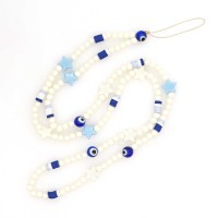 Κολιέ Λουράκι Κινητού Phone Strap Jewelry 80cm Blue Star