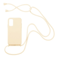 Θήκη Σιλικόνης με Κορδόνι CarryHang Sonique Samsung Galaxy A03s Μπεζ