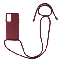 Θήκη Σιλικόνης με Κορδόνι CarryHang Sonique Samsung Galaxy A03s Μπορντώ