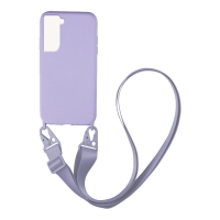 Θήκη Σιλικόνης με Strap CarryHang Sonique Samsung Galaxy S21 FE Λιλά