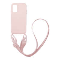 Θήκη Σιλικόνης με Strap CarryHang Sonique Samsung Galaxy A03s Ροζ