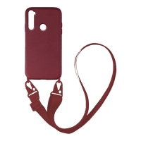 Θήκη Σιλικόνης με Strap CarryHang Sonique Xiaomi Redmi Note 8 / Redmi Note 8 2021 Μπορντώ