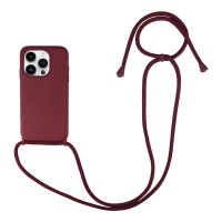 Θήκη Σιλικόνης με Κορδόνι CarryHang Sonique Apple iPhone 14 Pro Μπορντώ