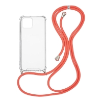 Θήκη Σιλικόνης με Κορδόνι Sonique Armor Clear Apple iPhone 13 Κοραλλί
