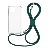 Θήκη Σιλικόνης με Κορδόνι Sonique Armor Clear Apple iPhone 13 Pro Max Πράσινο Σκούρο