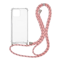 Θήκη Σιλικόνης με Κορδόνι Sonique Armor Clear Apple iPhone 13 Pro Max Rainbow Ροζ