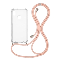 Θήκη Σιλικόνης με Κορδόνι Sonique Armor Clear Huawei P20 lite Ροζ