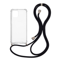 Θήκη Σιλικόνης με Κορδόνι Sonique Armor Clear Samsung Galaxy A03 4G Μαύρο