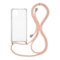 Θήκη Σιλικόνης με Κορδόνι Sonique Armor Clear Samsung Galaxy A12 / Galaxy M12 Ροζ