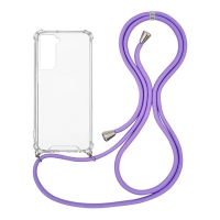 Θήκη Σιλικόνης με Κορδόνι Sonique Armor Clear Samsung Galaxy S22 Λιλά