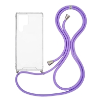 Θήκη Σιλικόνης με Κορδόνι Sonique Armor Clear Samsung Galaxy S22 Ultra Λιλά