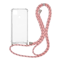 Θήκη Σιλικόνης με Κορδόνι Sonique Armor Clear Xiaomi Redmi 9C Rainbow Ροζ