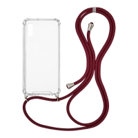 Θήκη Σιλικόνης με Κορδόνι Sonique Armor Clear Xiaomi Redmi 9A / Redmi 9AT Μπορντό