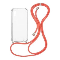Θήκη Σιλικόνης με Κορδόνι Sonique Armor Clear Xiaomi Redmi 9A / Redmi 9AT Κοραλλί