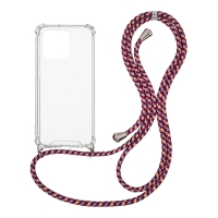 Θήκη Σιλικόνης με Κορδόνι Sonique Armor Clear Xiaomi Redmi 10A Rainbow Μπορντό