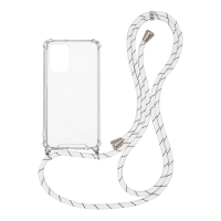 Θήκη Σιλικόνης με Κορδόνι Sonique Armor Clear Xiaomi Poco F3 / Mi 11i Rainbow Λευκό