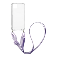 Θήκη Σιλικόνης με Strap Sonique Armor Clear Apple iPhone 11 Pro Max Λιλά