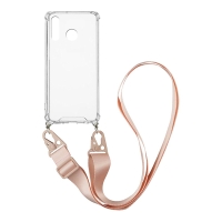 Θήκη Σιλικόνης με Strap Sonique Armor Clear Huawei P30 Lite Ροζ