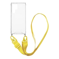 Θήκη Σιλικόνης με Strap Sonique Armor Clear Samsung Galaxy S22 Ultra Κίτρινο