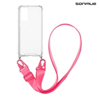 Θήκη Σιλικόνης με Strap Sonique Armor Clear Xiaomi Redmi Note 11 4G / Redmi Note 11S Φουξ
