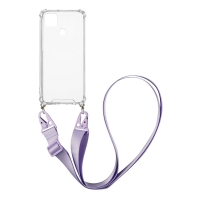 Θήκη Σιλικόνης με Strap Sonique Armor Clear Xiaomi Redmi 9C Λιλά