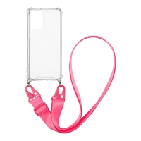 Θήκη Σιλικόνης με Strap Sonique Armor Clear Xiaomi Poco F3 / Mi 11i Φουξ