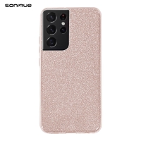 Θήκη Σιλικόνης Sonique Shiny Samsung Galaxy S21 Ultra Ροζ