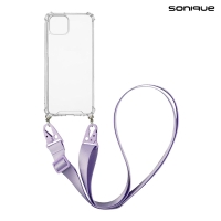 Θήκη Σιλικόνης με Strap Sonique Armor Clear Apple iPhone 14 Plus Λιλά