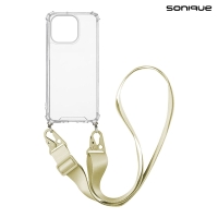Θήκη Σιλικόνης με Strap Sonique Armor Clear Apple iPhone 14 Pro Μπεζ