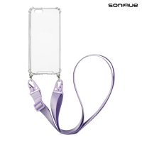 Θήκη Σιλικόνης με Strap Sonique Armor Clear Apple iPhone 6/6s Λιλά