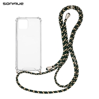 Θήκη Σιλικόνης με Κορδόνι Sonique Armor Clear Apple iPhone 11 Pro Rainbow Πράσινο