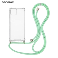 Θήκη Σιλικόνης με Κορδόνι Sonique Armor Clear Apple iPhone 14 Plus Βεραμάν