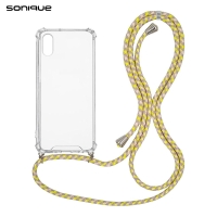Θήκη Σιλικόνης με Κορδόνι Sonique Armor Clear Apple iPhone XR Rainbow Κίτρινο