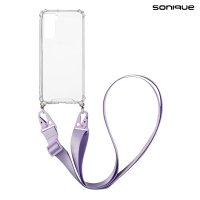 Θήκη Σιλικόνης με Strap Sonique Armor Clear Samsung Galaxy S21 Plus Λιλά