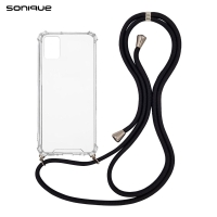 Θήκη Σιλικόνης με Κορδόνι Sonique Armor Clear Samsung Galaxy A51 Μαύρο